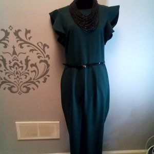 Elegant Forest green belted jumpsuit, Calvin Klein,  size 10